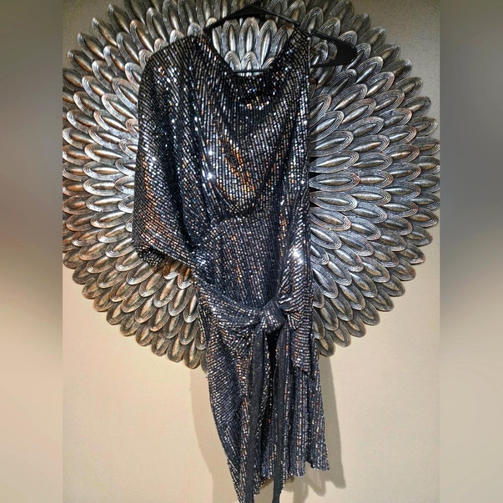 Silver/Black Sequin Dress